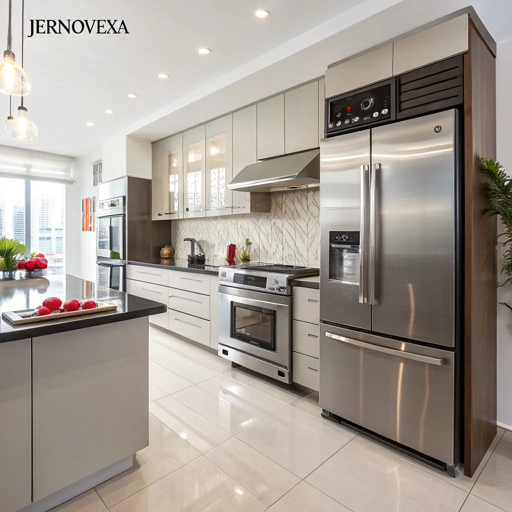 Modern kitchen featuring JERNOVEXA appliances